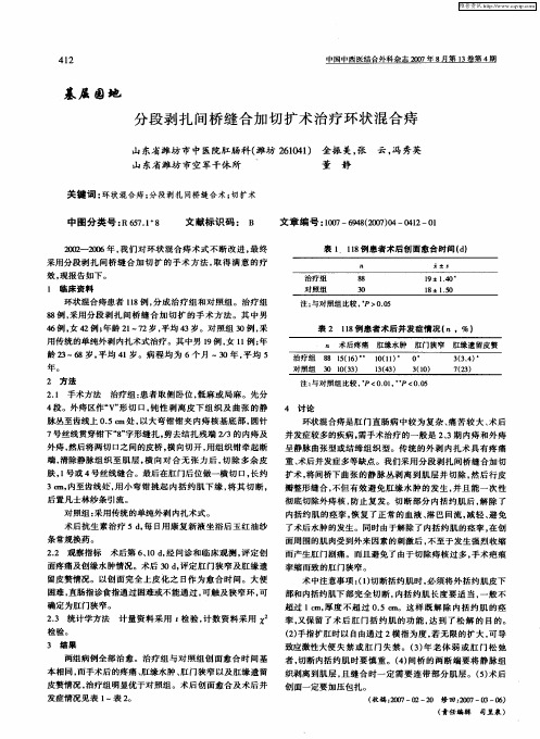 分段剥扎间桥缝合加切扩术治疗环状混合痔