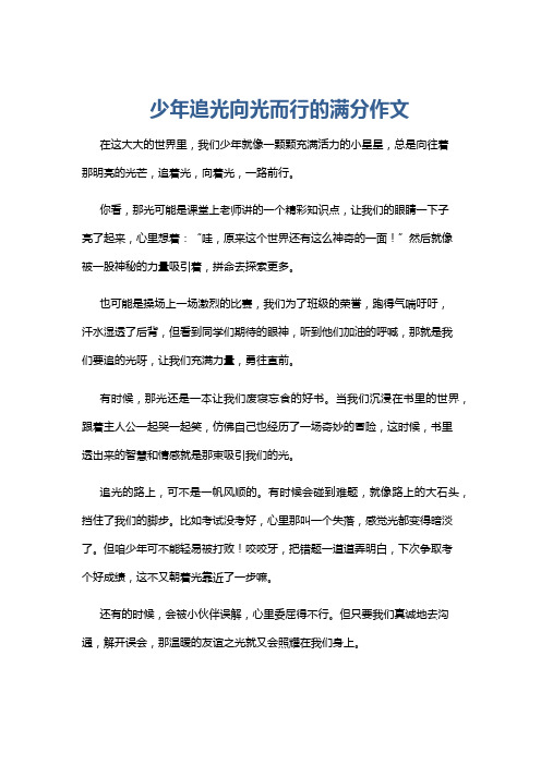 少年追光向光而行的满分作文