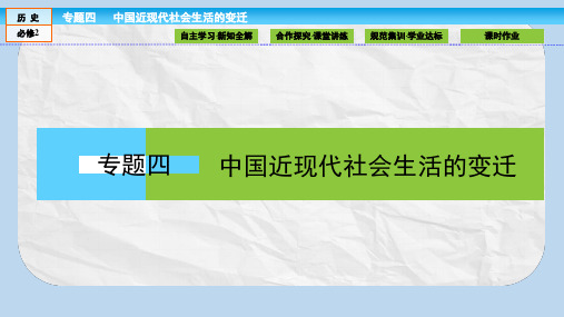 高中历史专题4中国近现代社会生活的变迁4.1物质生活和社会习俗的变迁课件人民版必修2