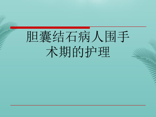 【推荐文档】胆囊结石病人围手术期的护理PPT