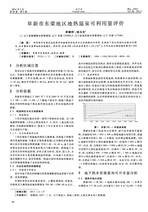 阜新市东梁地区地热温泉可利用量评价