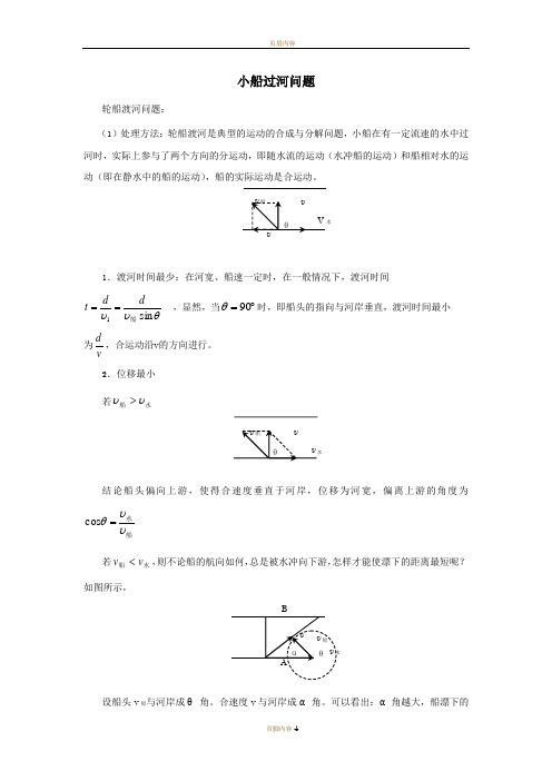 高中物理小船过河问题