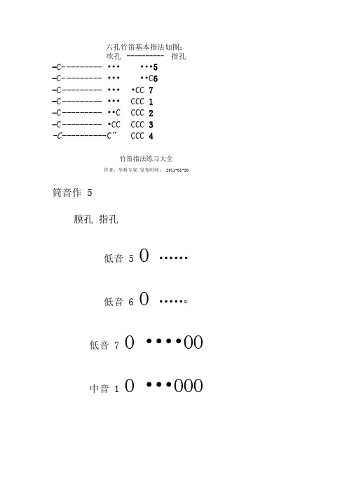 竹笛指法练习大全