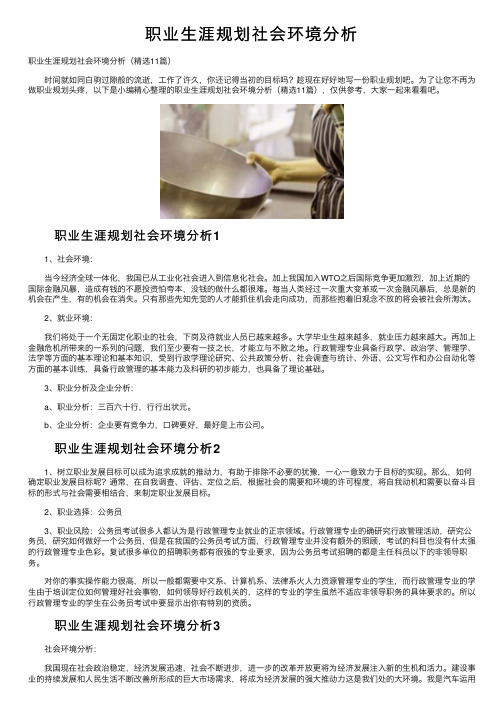 职业生涯规划社会环境分析