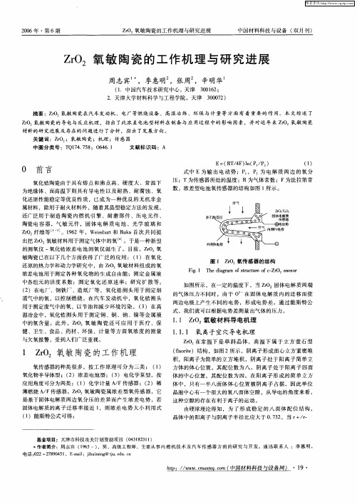 ZrO2氧敏陶瓷的工作机理与研究进展