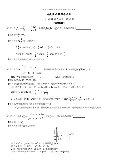 函数与函数综合应用   (答案与详解)