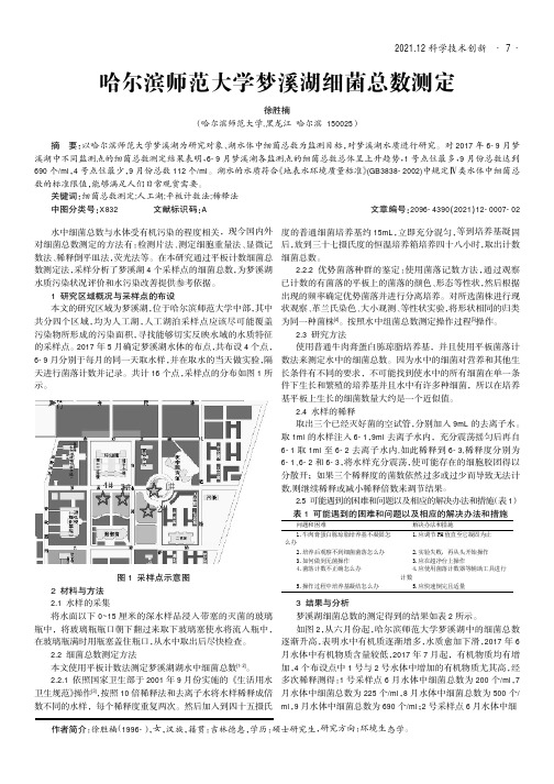 哈尔滨师范大学梦溪湖细菌总数测定