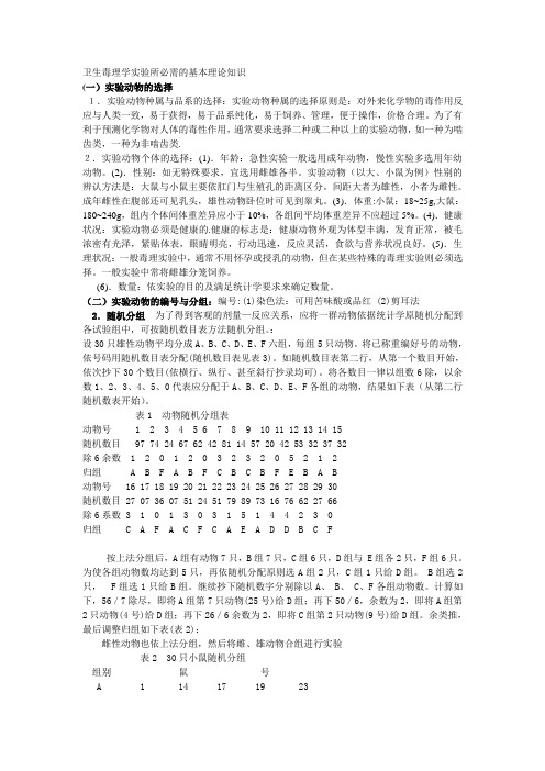 毒理学实验