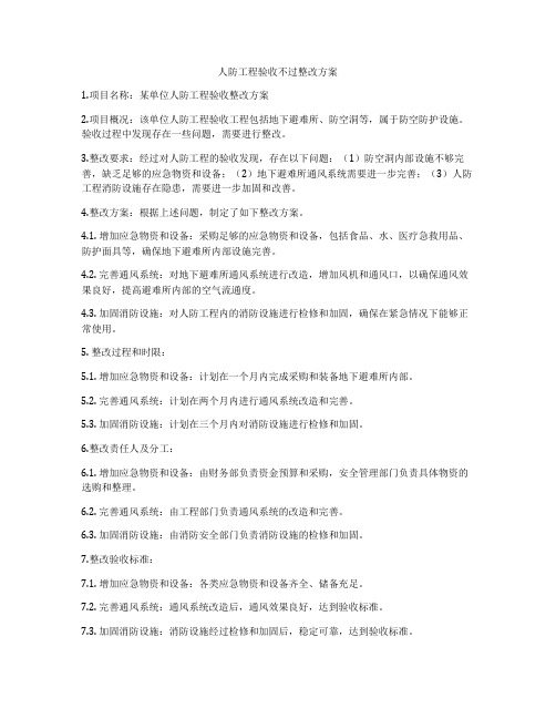 人防工程验收不过整改方案