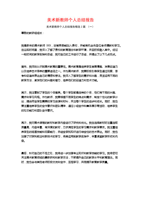 美术新教师个人总结报告2篇