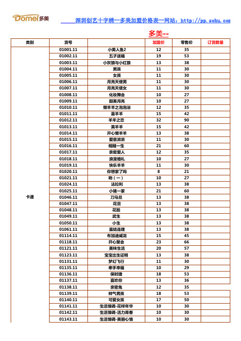 多美加盟价格表