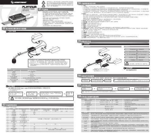 Platinum HV-160A 空模无刷电子调速器 使用说明书