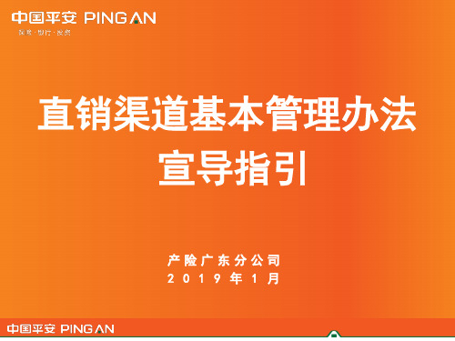 中国平安 平安保险 直销渠道基本管理办法 宣导指引-51页PPT资料