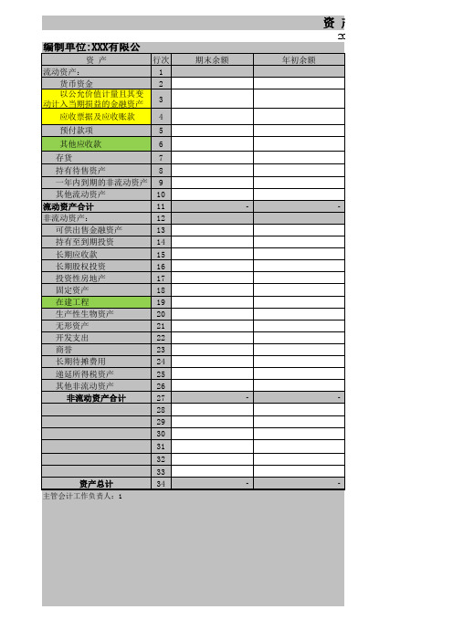 2018年7月新版报表格式