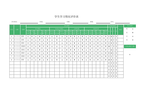 学生学习情况评价表