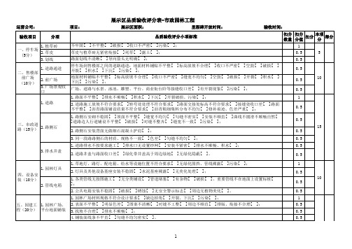 展示区品质验收评分表