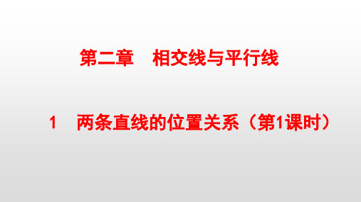 最新人教版七年级数学下册第二章相交线与平行线PPT