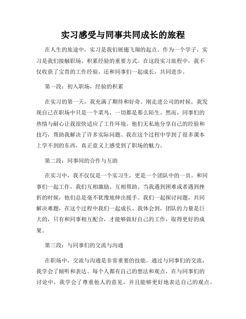 实习感受与同事共同成长的旅程