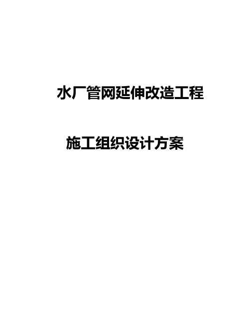 水厂管网延伸改造工程施工组织设计方案