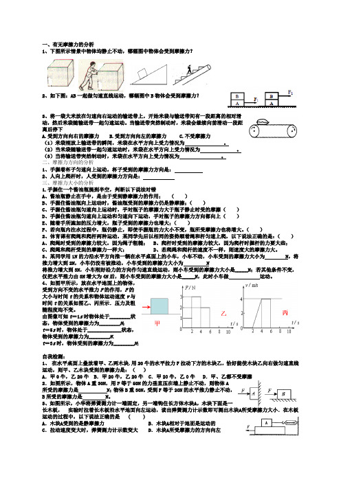 摩擦力分析讲义