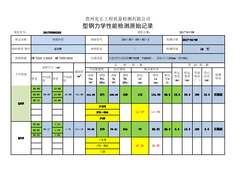 型钢报告模板和记录  6月份以后