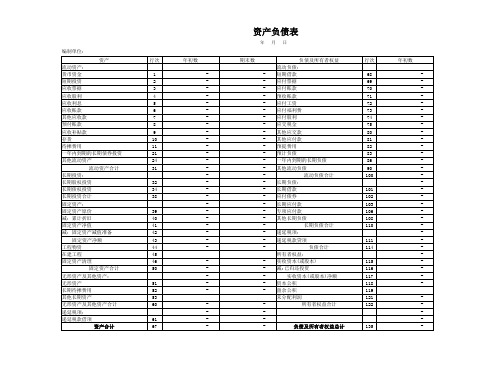 按企业会计制度编制的财务报表格式