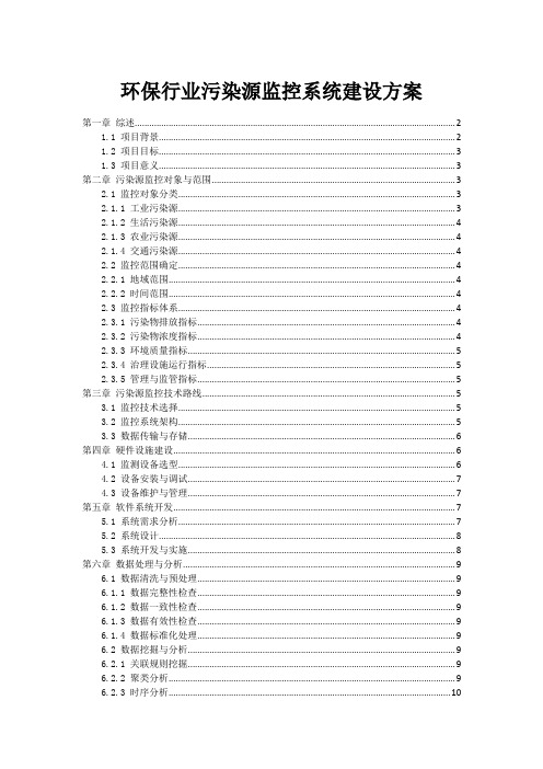 环保行业污染源监控系统建设方案