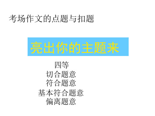 初中作文指导：考场作文的点题与扣题：亮出你的主题来课件