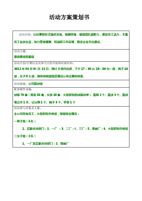 篮球赛比赛流程以及对阵图 (1)