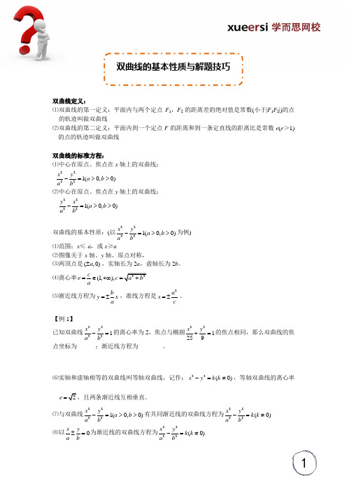 双曲线的基本性质与解题技巧