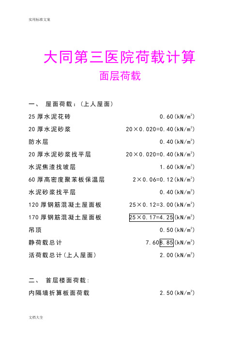 结构设计荷载计算(实用模板)