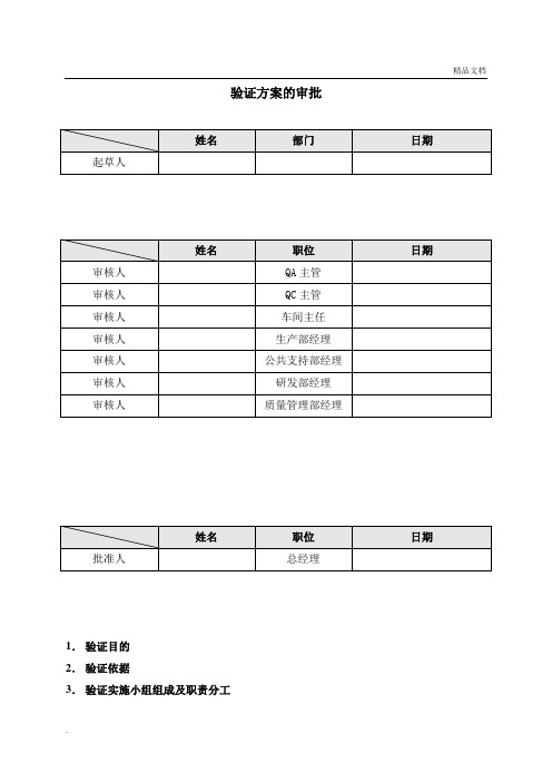 验证报告模板