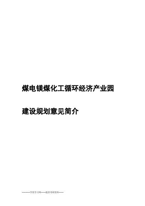 煤电镁煤化工循环经济产业园项目规划