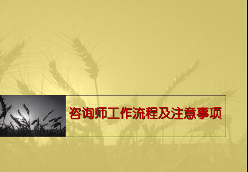 咨询师工作流程及注意事项
