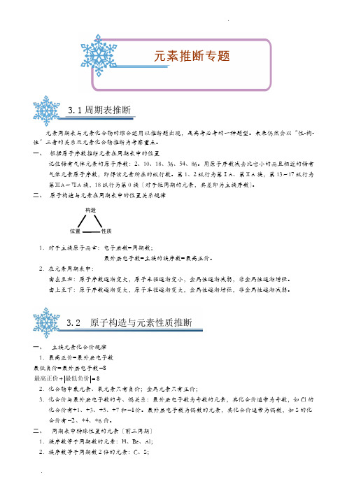 高一化学元素推断专题