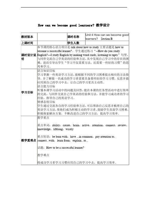 鲁教版英语八年级下Unit4 How can we become good learners Section B (1)