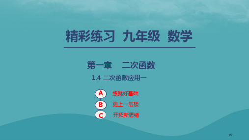 九年级数学上册二次函数1.4二次函数的应用1全国公开课一等奖百校联赛微课赛课特等奖PPT课件