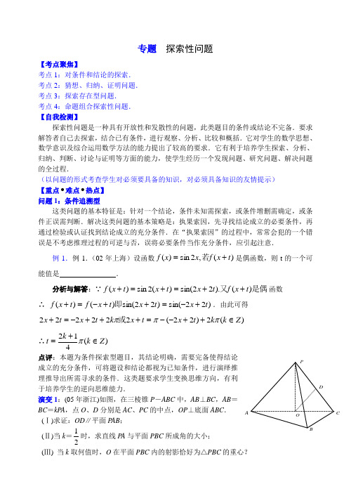 高考二轮复习之探索性问题