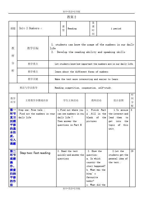 沪教牛津版-英语-八上-：Unit2教案2