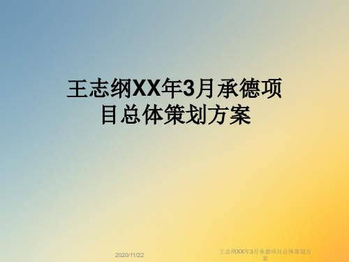王志纲XX年3月承德项目总体策划方案