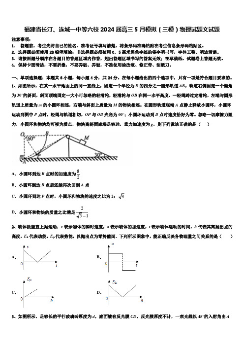 福建省长汀、连城一中等六校2024届高三5月模拟(三模)物理试题文试题