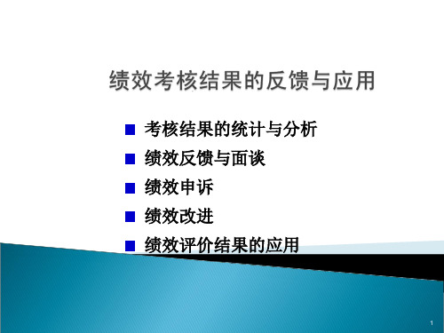 绩效考核结果的反馈与应用资料