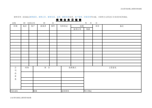 推销业务日报表