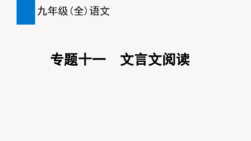 部编版九年级(全)语文复习专题十一：文言文阅读(课件)