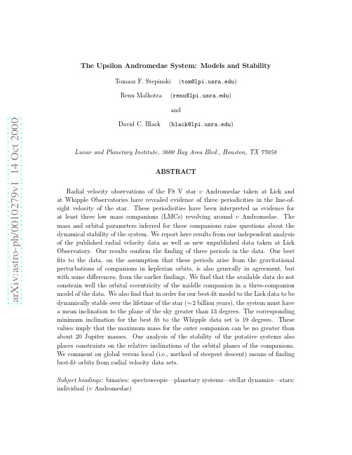 The Upsilon Andromedae System Models and Stability