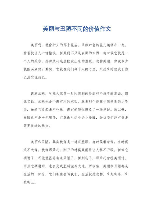 美丽与丑陋不同的价值作文