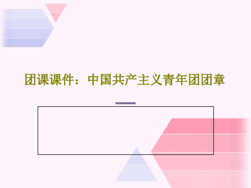 团课课件：中国共产主义青年团团章共65页文档