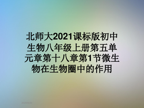 北师大2021课标版初中生物八年级上册第五单元章第十八章第1节微生物在生物圈中的作用