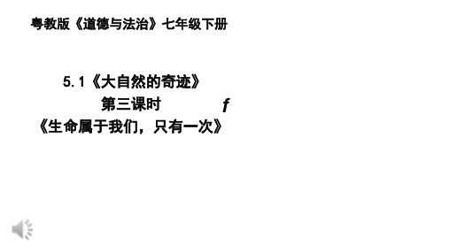 粤教版七年级下册道德与法治《生命属于我们,只有一次》