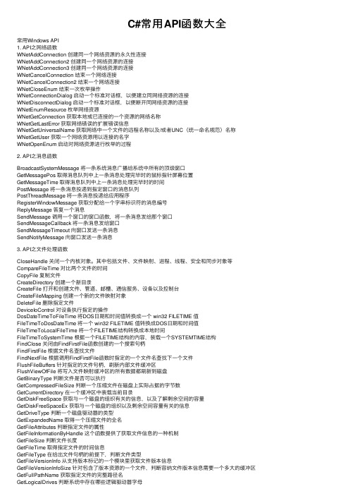 C#常用API函数大全